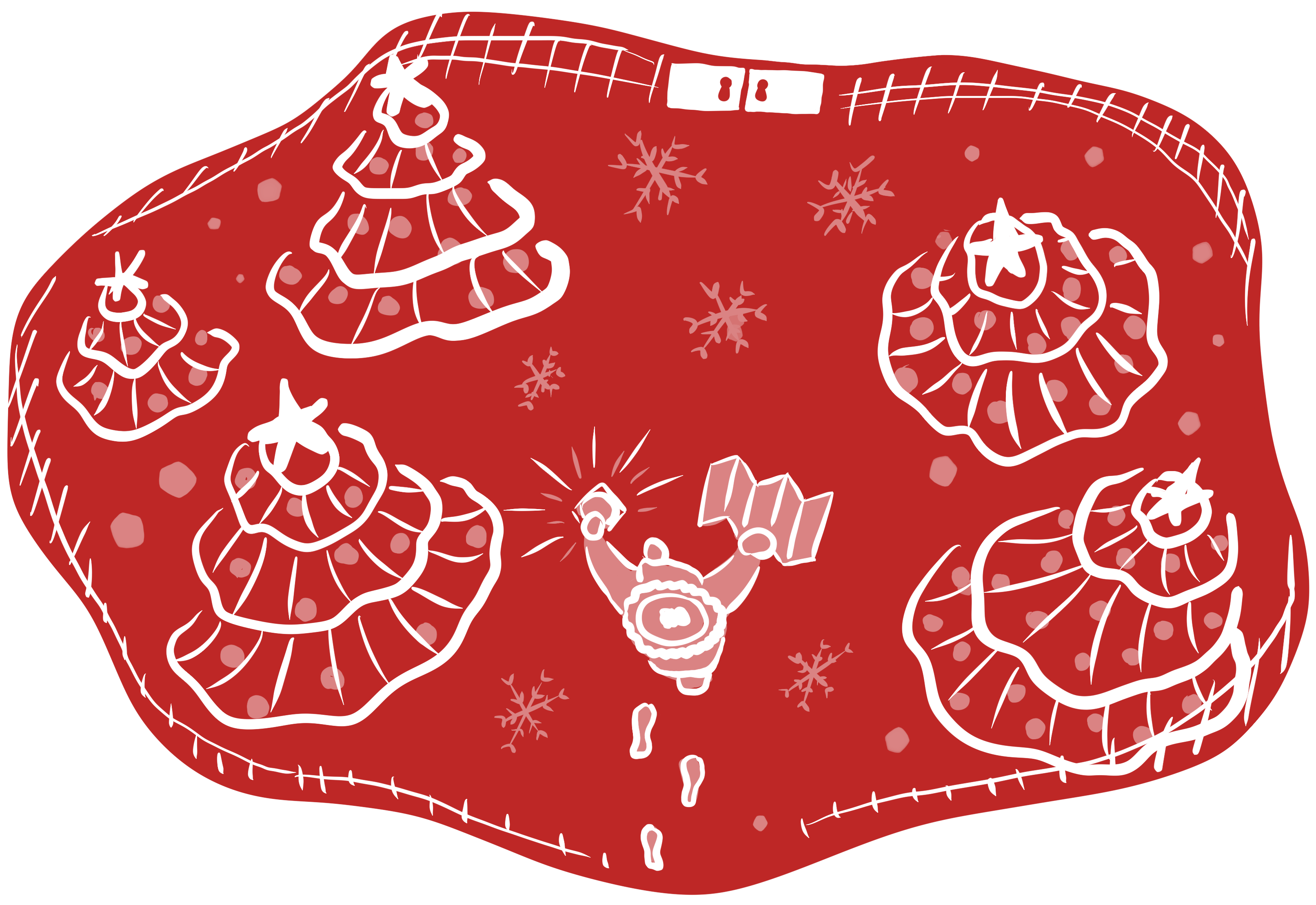 Der Wichtel JOUO läuft durch den Wald mit Laterne und Karte.